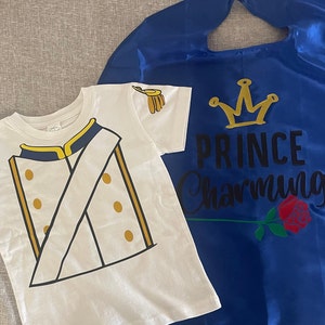 Prince Charming shirt, Personalized cape and foam sword play set