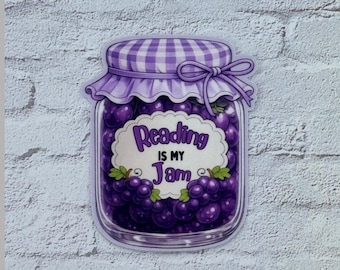 Pegatina "Me encanta leer", pegatina para amantes de los libros, pegatina linda para lectores, pegatina de lectura, regalo de biblioteca, calcomanía para ratones de biblioteca, pegatina estética morada