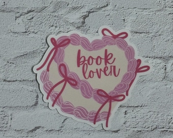 Pegatina, Pegatina para amantes de los libros, Pegatina para tarta para amantes de los libros, Regalo para lectores, Pegatina de corazón, Pegatina para Kindle, Pegatina para amantes de los libros, Pegatina para Tok de libros