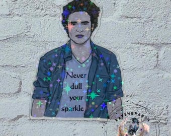 Pegatina, pegatina de Crepúsculo, pegatina de Edward Cullen, pegatina de lector/a, pegatina holográfica, pegatina para Kindle, Edward, Bella, pegatina para portátil