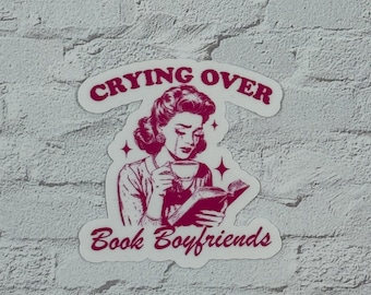Pegatina de vinilo "Llorando por novios de libros", pegatina para Kindle de BookTok