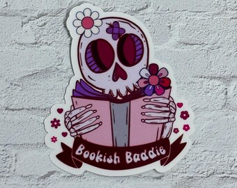 Pegatina, Pegatina de esqueleto, Pegatina de villano literario, Pegatina literario, Regalo para lector, Pegatina de Kindle, Pegatina de teléfono, Pegatina de portátil,