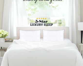 Oreillers en coton doux de qualité supérieure - Rembourrage en duvet - Oreillers pour grand et très grand lit - Parfaits pour les personnes qui dorment sur le côté, le ventre ou le dos - Lot de 2 (RAYÉ)