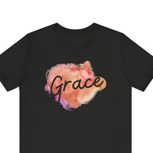 Koszulka Grace Watercolor Splash | Koszulka z inspirującym tekstem | Bella+Canvas Miękka bawełna