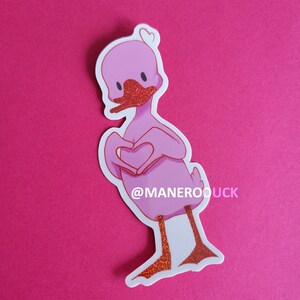 Patito rosado enamorado - Pegatinas