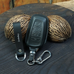 Customizable   Leather Key Fob Cover, Stylish Personalized Gift for Him, Premium Leather Key Case, Luxury Car Accessories for   Owners