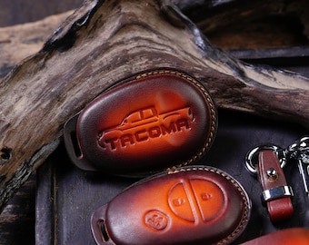Custom Leather Remote Covers for Sienna Fortuner Sequoia Tundra Tacoma 4Runner Highlander Solara Key Fob Cases & Shell Covers Gift Birthday