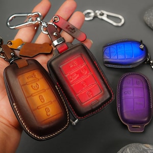 Leather Key Fob Cover Fits Ram 1500 2500 3500 2009–2025 | TRX Style Longhorn Limited Keyless Remote Case, Custom Color Keychain