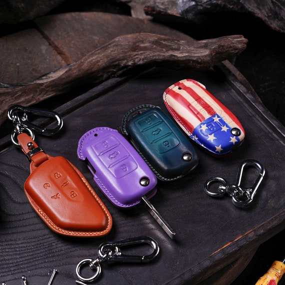 4 Type Leather Key Fob Cover for 2023-2024 VW Atlas Cross
