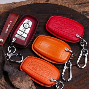 Personalized Leather Key Cover for 2016-2025 Lincoln MKC, MKZ, MKX, Continental, Nautilus - Lincoln Key Fob & Keyless Entry Cover Lincoln