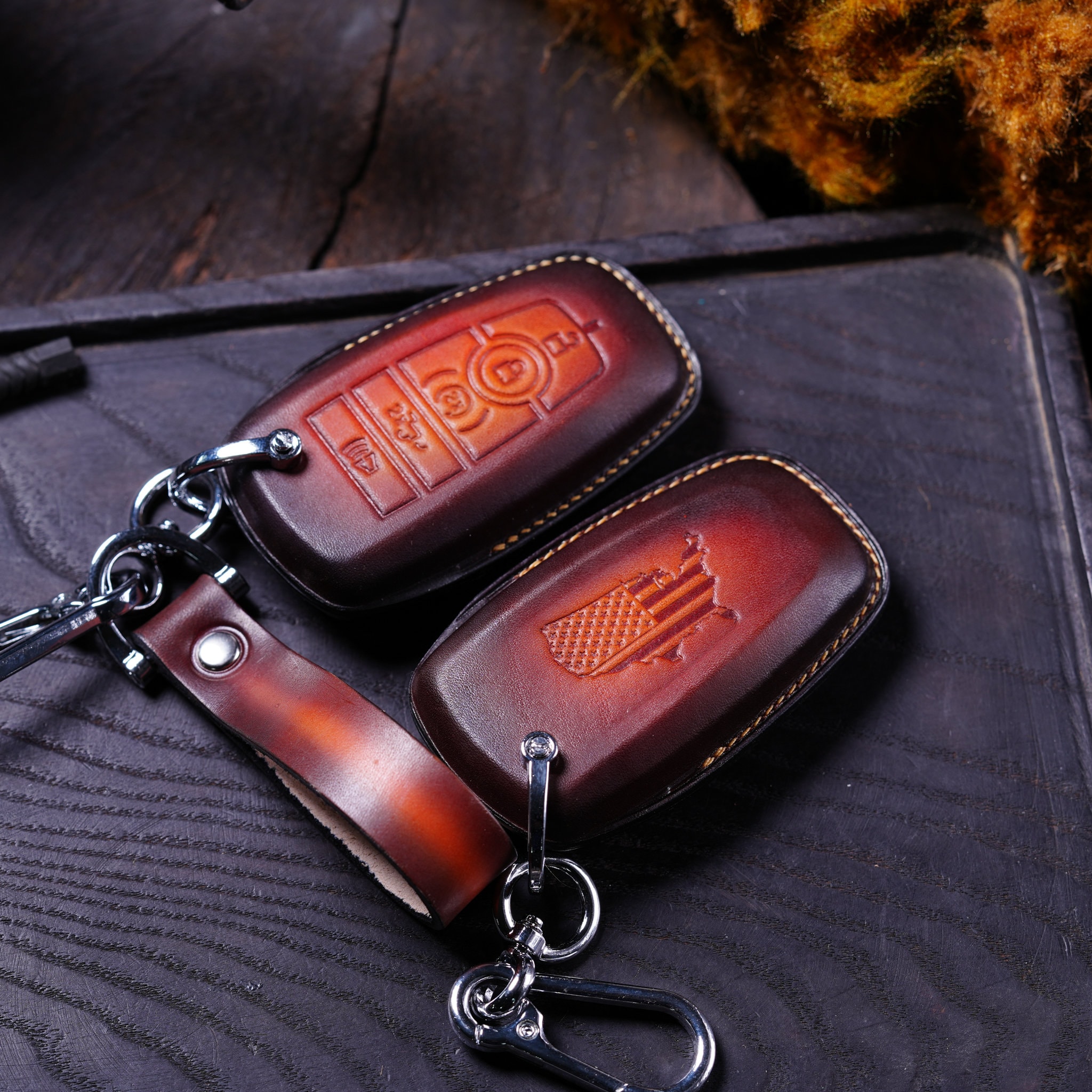 Leather Key Fob Cover Fits F150 F250 F350 Lariat Platinum Tremor ...