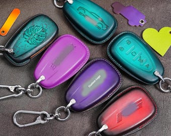 Chevy Equinox Leather Key Fob Cover Fits RS LT ACTIV Premier Camaro Traverse Blazer Trailblazer Smart Key Case 70 Colors Custom Logo
