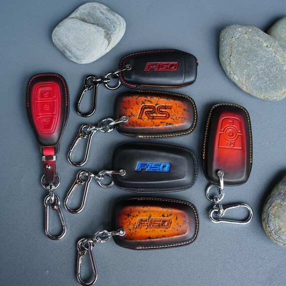 Ford Keychain GMPMID Genuine Leather Car Keychain Compatible With