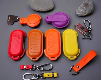 Mini Cooper Key Fob Cover Leather Fits Hatch Countryman Clubman Cooper S F R Series Remote Case Keychain 66 Color Options Gift