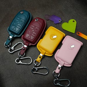 Volvo EX30 Leather Key Fob Cover | XC40, EX90, S90, XC90, XC30 | Custom Case & Remote Holder Keychain | Personalized - Multi-Color Options