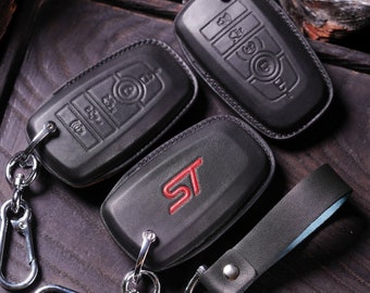 Handcrafted Leather Key Cases Focus ST Bronco, Explorer, Mustang, Fusion, Escape, F150-F550, Edge, Maverick, Expedition, Mach E - 2021-2024