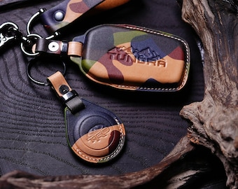 For Tundra & Tacoma 2006-2025 TRD Pro Sport SR SR5 Limited 1794 Edition Trailhunter TRD Off-Road | Leather Key Fob Cover Case, Custom Holder