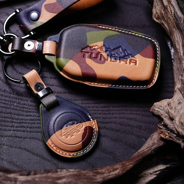 For Tundra & Tacoma 2006-2025 TRD Pro Sport SR SR5 Limited 1794 Edition Trailhunter TRD Off-Road | Leather Key Fob Cover Case, Custom Holder
