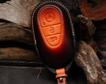 EQ×Steiff Key cover Mercedes-Benz Mercedes Benz EQS Key Fob Cover, Handcraft Leather Key Case