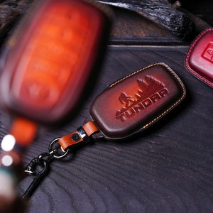 Toyota Tundra 2012-2025 Tacoma Key Fob Cover, Leather Case & Keychain ...