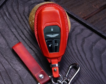 Leather Key Fob Cover for Aston Martin Models DB9, DB11, Vantage, Rapide, DBX - Handmade, Fits 2021-2024, Keychain, Keyless Remote Holder