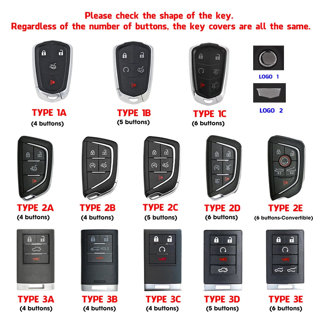 LCWPJWWS Metal Key Fob Cover For Cadillac – Heavy Duty Protector For XT5, CTS, Escalade & More