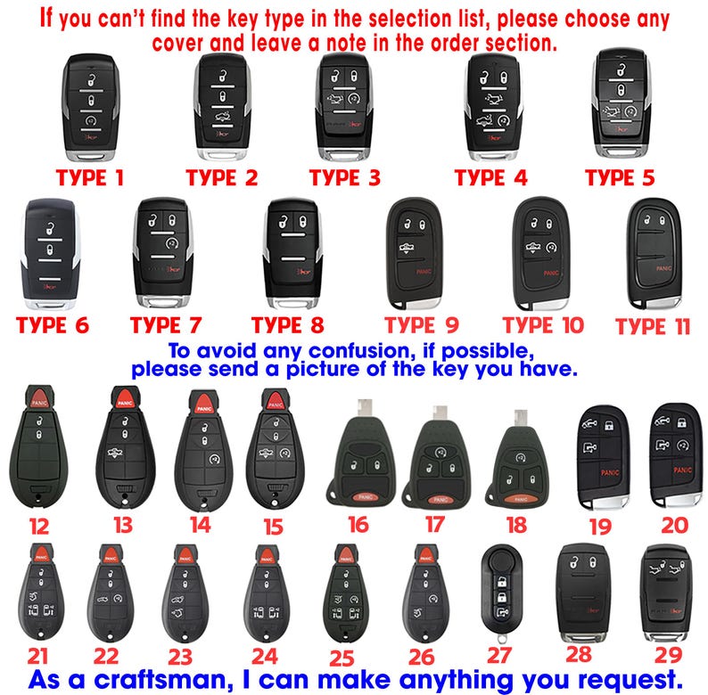 Leather Key Fob Cover Fits Ram 1500 2500 3500 2009–2025 | TRX Style ...