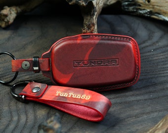 Funda para llavero Toyo Tundra TRD Pro 2022-2023, llavero con control remoto sin llave, sello personalizado, regalo de cumpleaños ideal para él, llaveros Tundra