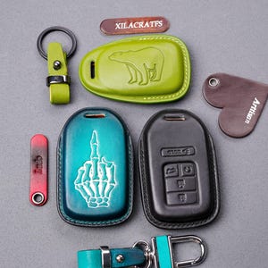 All type Honda 2016–2025 Leather Key Fob Cover for CR-V Civic Accord, Pilot Trailsport, Passport Odyssey  Remote Case Keychain .Many colors