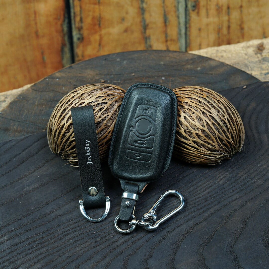 Customizable Leather Key Fob Cover, Stylish Personalized Gift for Him ...