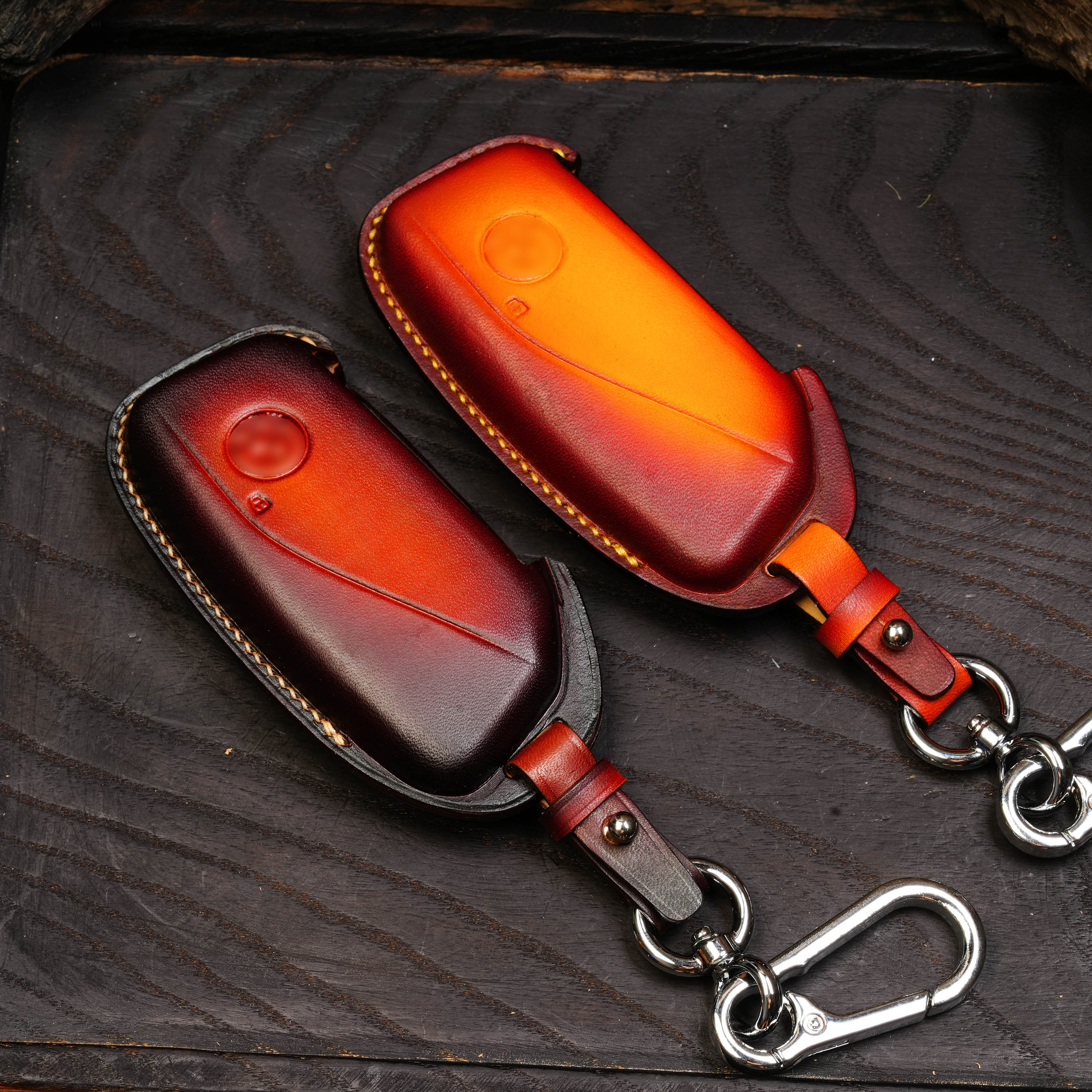 Leather Zinc Alloy Car Key Case Cover For BMW X1 X2 X3 X4 X5 X6 X7 5/6/7series E - Foto 2