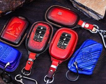 Premium leren sleutelhangerhoezen voor de Honda Prologue 2024, Odyssey, Accord, Civic en meer: stijlvolle bescherming (collectie (2022-2024).