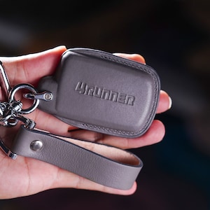 Leather Key Fob Cover for 4Runner, Tacoma, Tundra, RAV4, GT86 2018-2023 - TRD Pro Keyless Remote Case Keychain Clip Clasp Birthday Gift