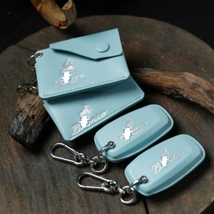 Bronco Cover und Slim Wallet Leather Key Cover mit optionalem Schlüsselbund für Bronco SportSUV 2020-2025 - Personalisierter Bronco Leder Schlüsselhalter
