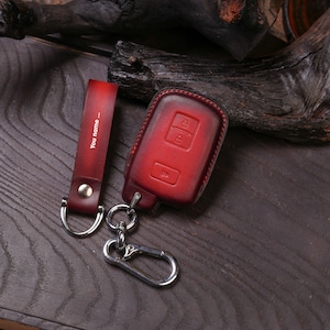 Leather Key Fob Cover Toyota 4Runner, Land Cruiser, RAV4, Highlander, Sequoia, Tacoma, Tundra - Durable Key Case, Essential Toyota Accessory