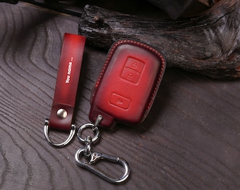 Leather Smart Car Key Cover Case Fob Holder For Toyota 4 Runner Tundra