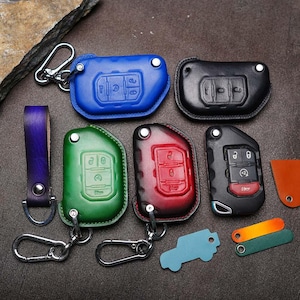 All Wrangler Key Fob Leather Covers – Fits JLU, Rubicon, Sahara, Sport S, High Altitude, Gladiator, Compass | Custom Handmade Holster