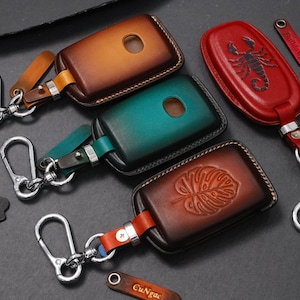 Mazda Key Fob Cover Leather Fits CX5 CX9 CX30 CX50 CX3 CX90 MX5 Mazda3 Mazda6 Remote Case Keychain Custom 66 Colors Handmade