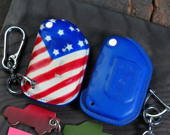Handcrafted Leather Key Fob Covers for Wrranglerr Gladjator Reenegade Grand Cheroke Waagoneer 2015-2023 Smart Key Accessories Christmas gift