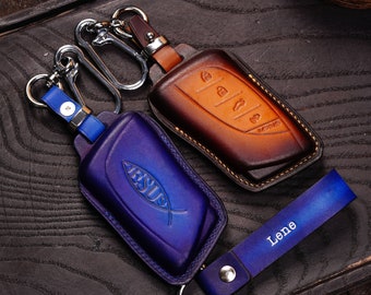 Vitodeco Genuine Leather Smart Key Fob Case Protector Compatible With Lexus RX350, ES250, ES350