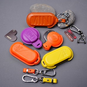 Mini Cooper Leather Key Fob Cover 2006-2025 – Handmade Case for Countryman, F Series, Hardtop 4Door, Convertible & Clubman – Premium Leather