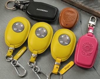 Fiat Leather Key Fob Cover for 500 500e 500X 500L 124 Spider Topolino, Handmade Custom Car Key Case, Gift for Fiat Owner