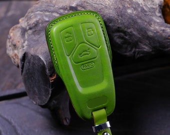 Leather Key Fob Covers: RSQ3, A1-A7, Q2-Q7, R8, S3-S8, RS3-RS6, SQ5, Allroad - Custom, Cute Green with Keychain Holder Gift For Him Her