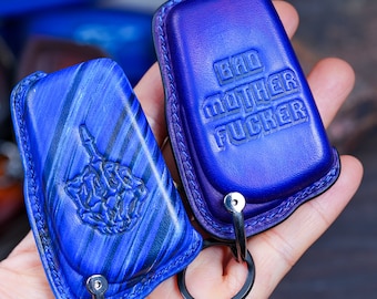 Leren sleutelhangerhoes voor C-HR, RAV4, Camry, klapsleutel voor Avalon, Corolla Altis, Yaris 2005-2024, gepersonaliseerd kerstcadeau voor hem of haar