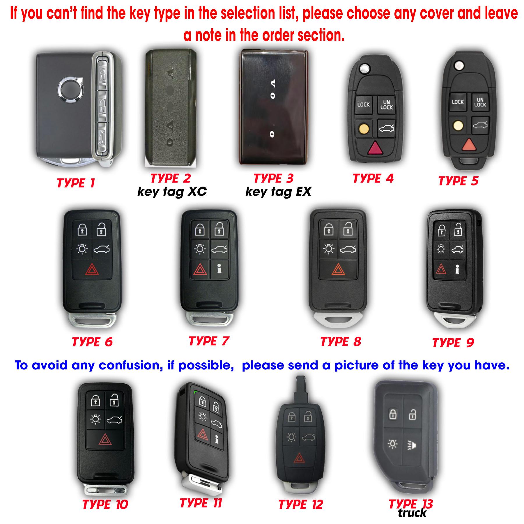 Étui Clé Voiture En Cuir Pour Volvo XC40 XC60 XC90 S60 V60 Etc. - Protection élégante Avec Porte-clés - 2