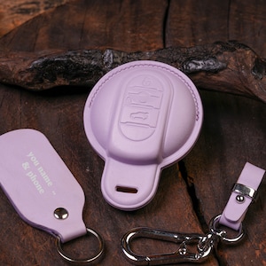 Personalized Leather Key Fob Cover for Mini Cooper 2025 Fits Countryman, Clubman, 3 and 5 Doors - Ideal Christmas or New Year Gift for Her