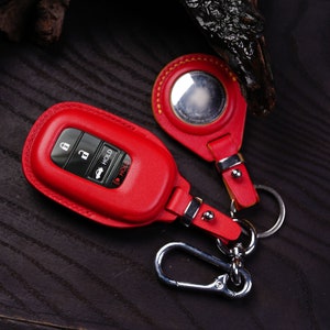 Honda 2006-2025 Key Fob Cover – CR-V, Civic, Prologue EV, HR-V, Pilot, Ridgeline– Handmade Leather with AirTag, Multiple colors available.