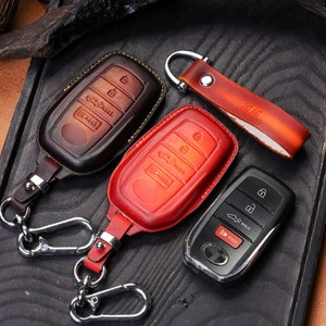 Leather Key Fob Cover for 2023-2024 Toyota Tundra SR, SR5, Limited, Platinum, TRD Pro - Keychain, Keyless Entry Remote, Perfect Gift for Him