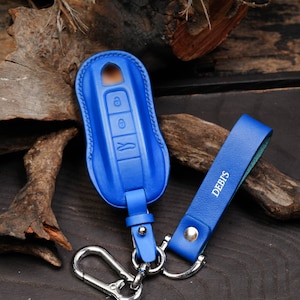 Porsche 911 918 996 997 991 Taycan Macan Cayman, Leather Key Fob Cover, Carrera Panamera Cayenne, Handmade Remote Holder, Personalized Gift.