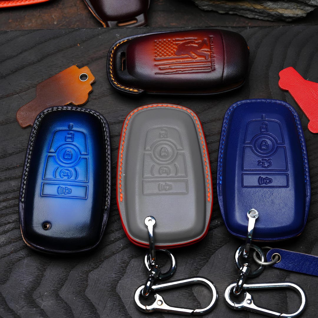 Key Fob Custom Shell Custom Leather Key Fob Cover â Fits Mustangs Models Darkhorse GT RTR ...